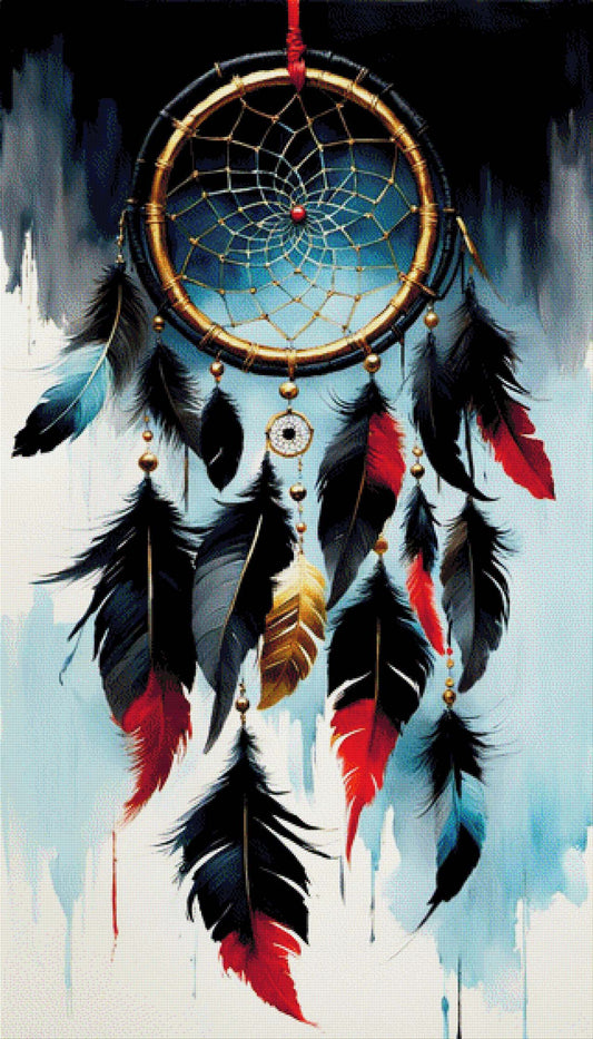 Schwarzer Traumfänger - Diamond Painting