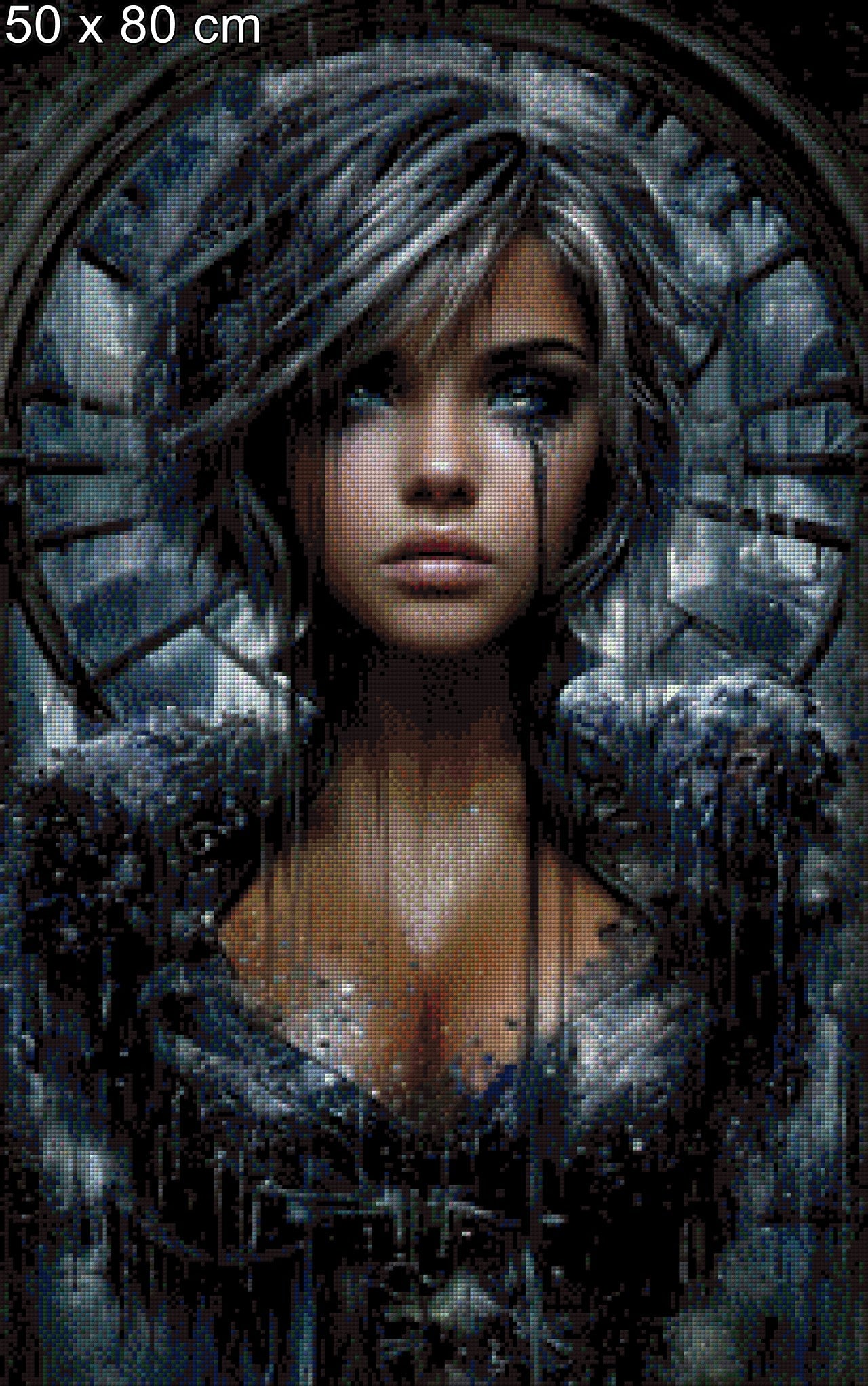 Diamond Painting mystische Frau in Schwarz