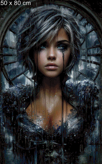 Diamond Painting mystische Frau in Schwarz