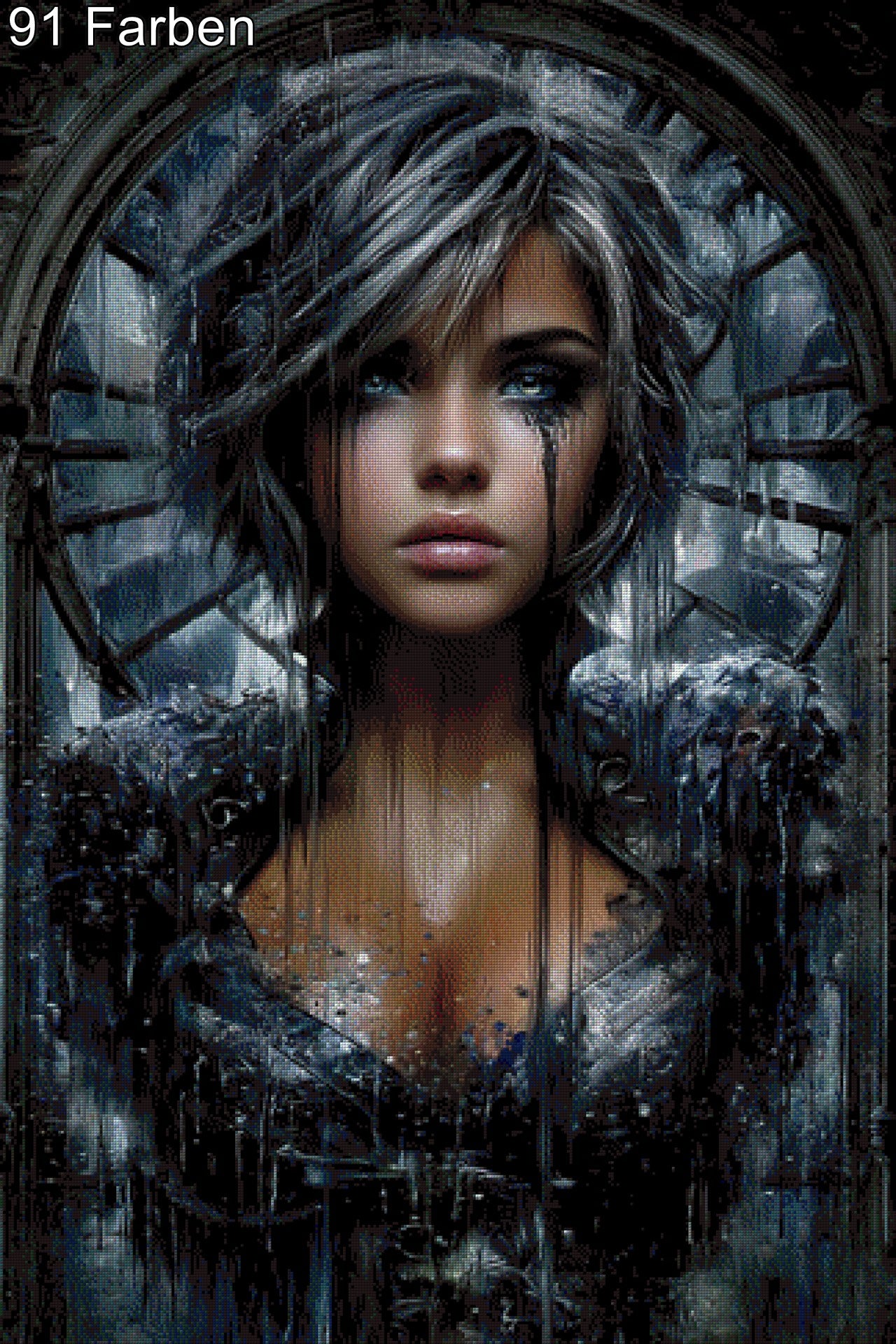 Diamond Painting mystische Frau in Schwarz