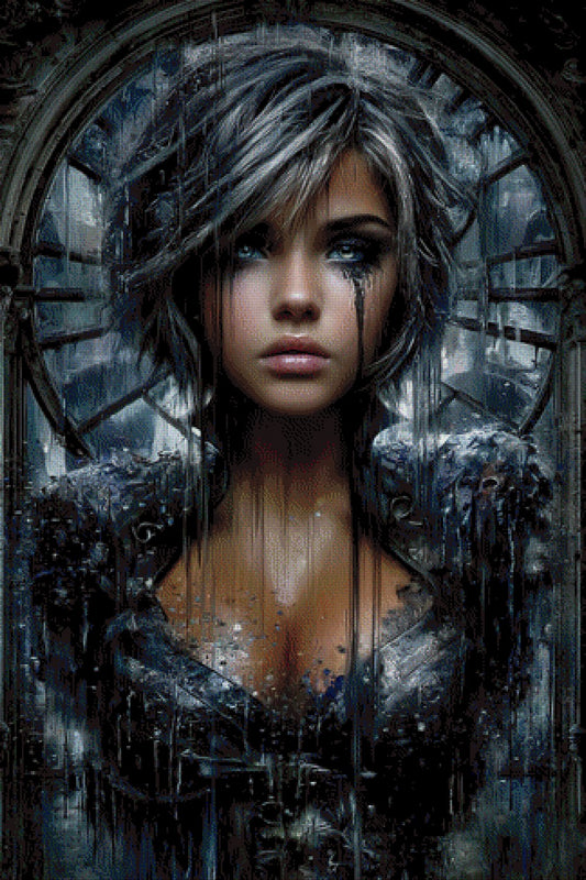 Diamond Painting mystische Frau in Schwarz