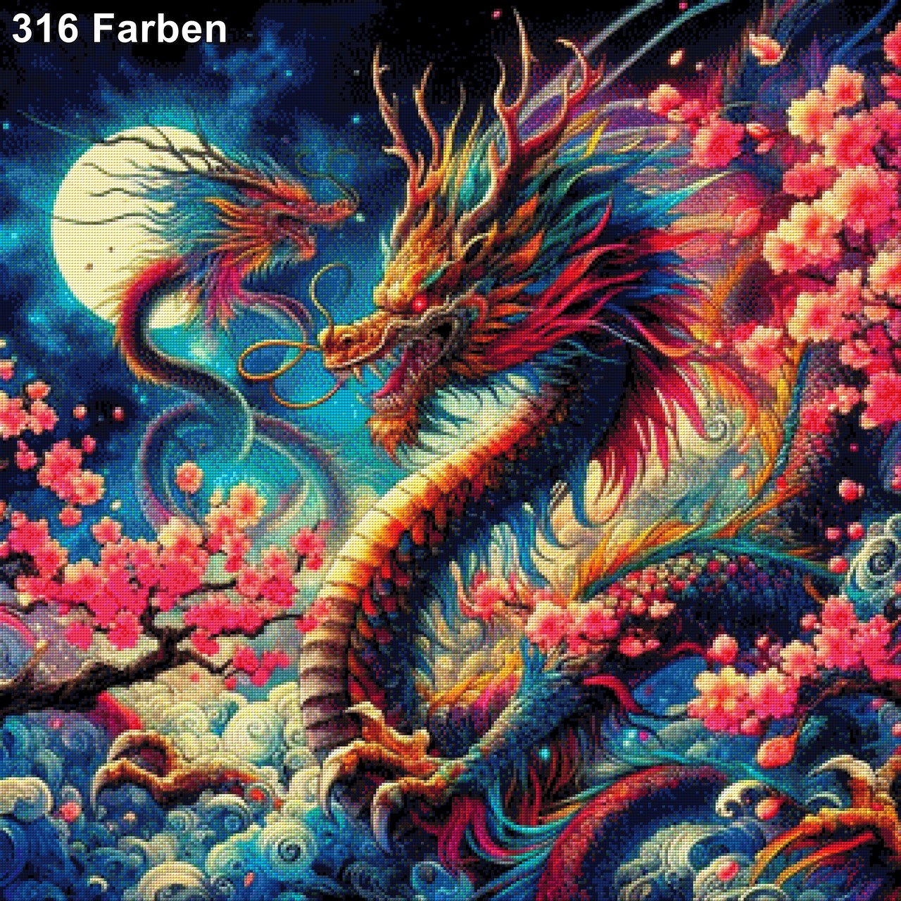 Bunter Drache - Diamond Painting