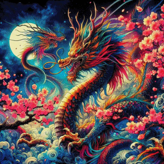Bunter Drache - Diamond Painting