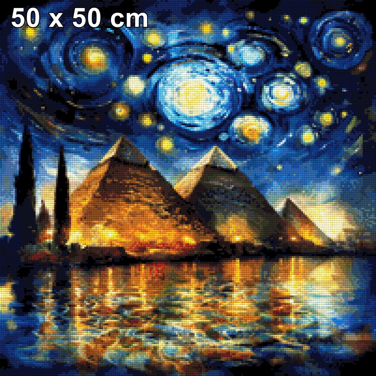 Pyramiden van Gogh Style - Diamond Painting