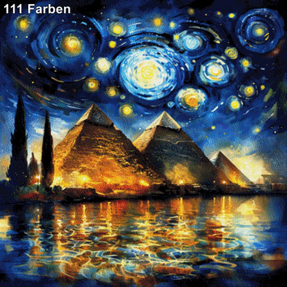 Pyramiden van Gogh Style - Diamond Painting