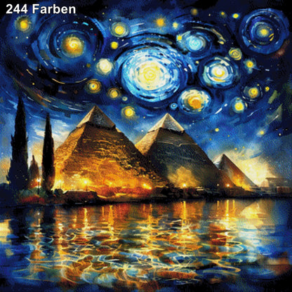 Pyramiden van Gogh Style - Diamond Painting