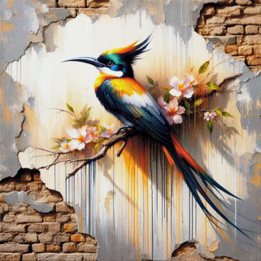Specht an der Mauer - Diamond Painting