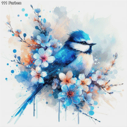 Blauer Vogel Aquarell - Diamond Painting