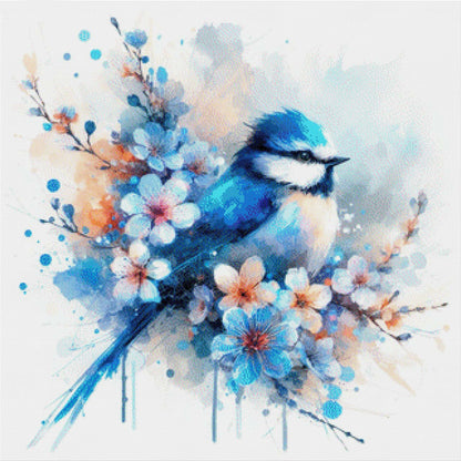 Blauer Vogel Aquarell - Diamond Painting