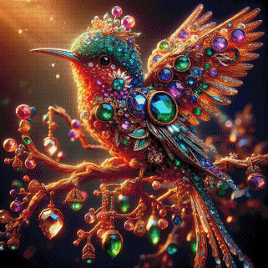 Bunter Kristallvogel - Diamond Painting