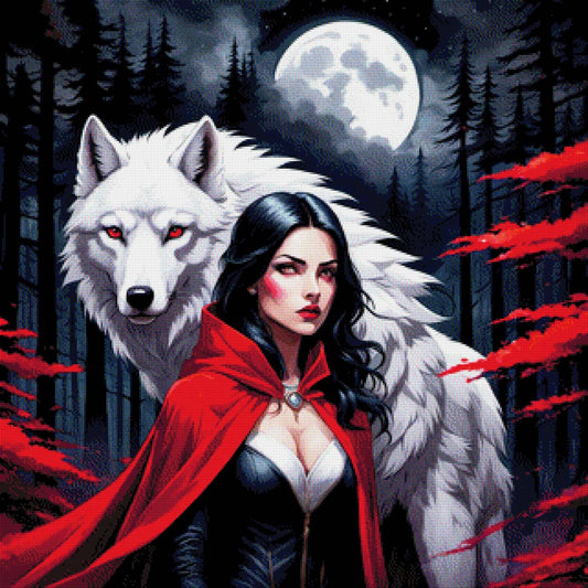 Weißer Wolf - Diamond Painting