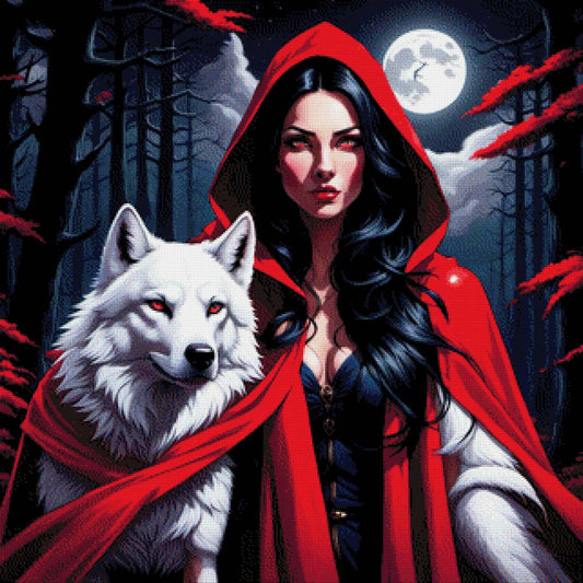 Rotkäpchen mit Wolf - Diamond Painting
