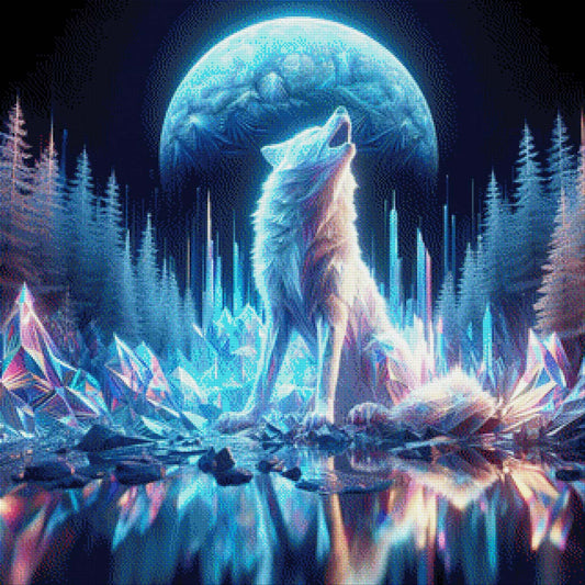Kristallwolf - Diamond Painting