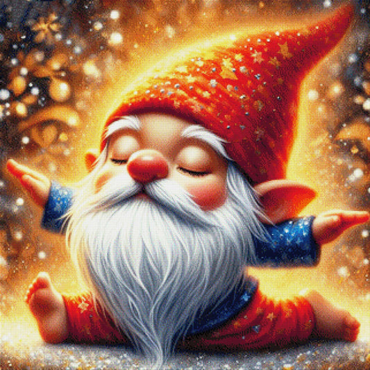 Wichtel Nisse übt Yoga - Diamond Painting