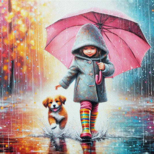 Spaß im Regen - Diamond Painting