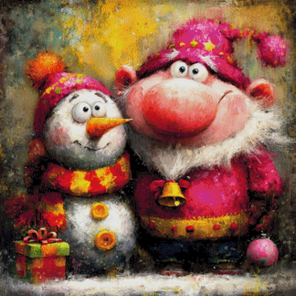 Santa & Snowie - Diamond Painting