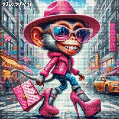 Affenlady - Diamond Painting