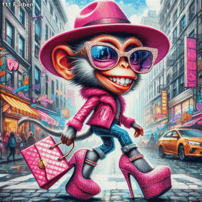 Affenlady - Diamond Painting