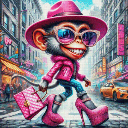 Affenlady - Diamond Painting