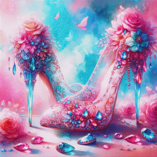 Glas High Heels - Diamond Painting