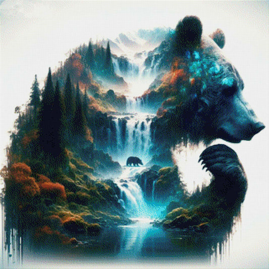 Quellbrumm, Wasserfall im Bär - Diamond Painting