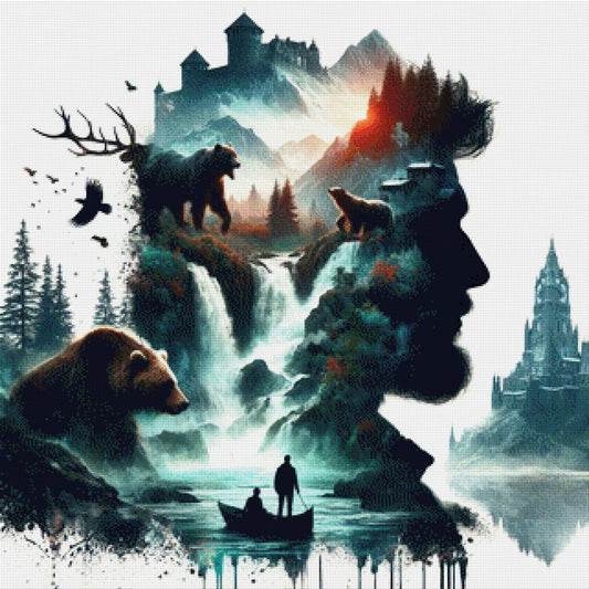 Innere Wildnis, Bärenlanschaft - Diamond Painting