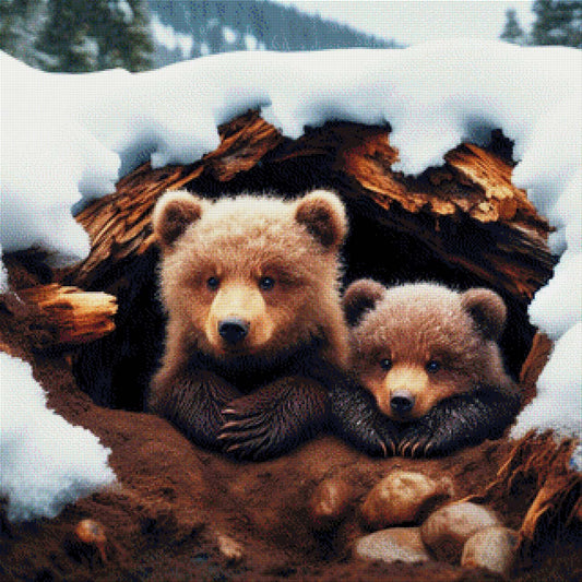 Flauschpfoten, Bärenbabys - Diamond Painting
