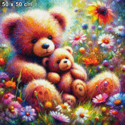 Kuschelzeit, Teddypicknick - Diamond Painting