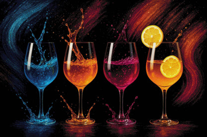 Bunte Cocktails - Diamond Painting