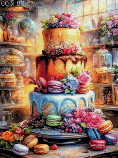 Diamond Painting Torte Küchenmotiv bunt