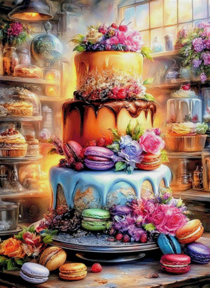 Diamond Painting Torte Küchenmotiv bunt