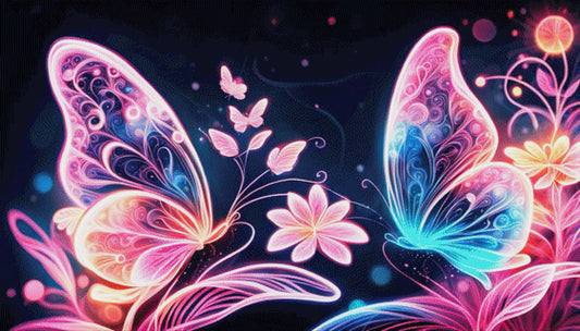Butterfly Neon Rosa - Diamond Painting