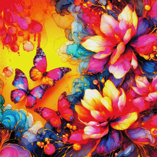 Butterfly Glasbild - Diamond Painting