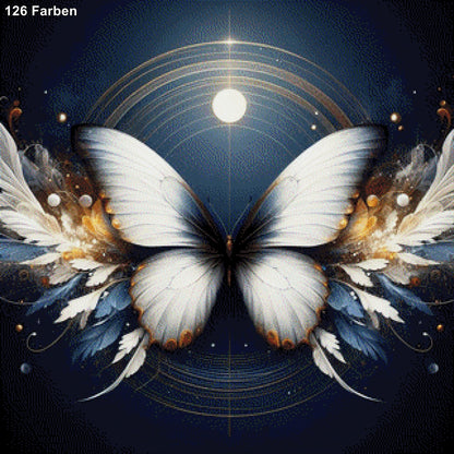 Schmetterling mit Federn - Diamond Painting