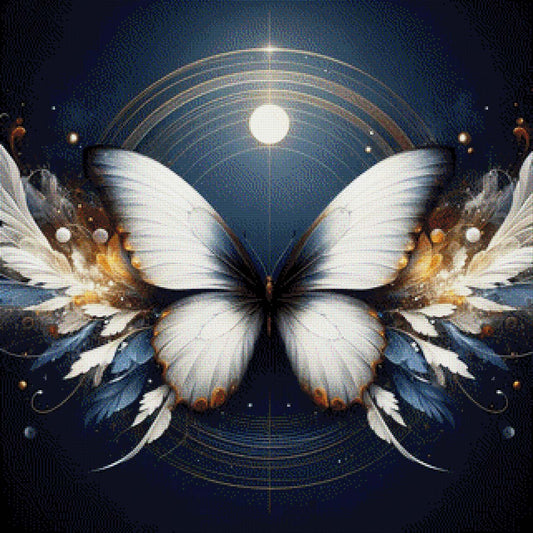 Schmetterling mit Federn - Diamond Painting