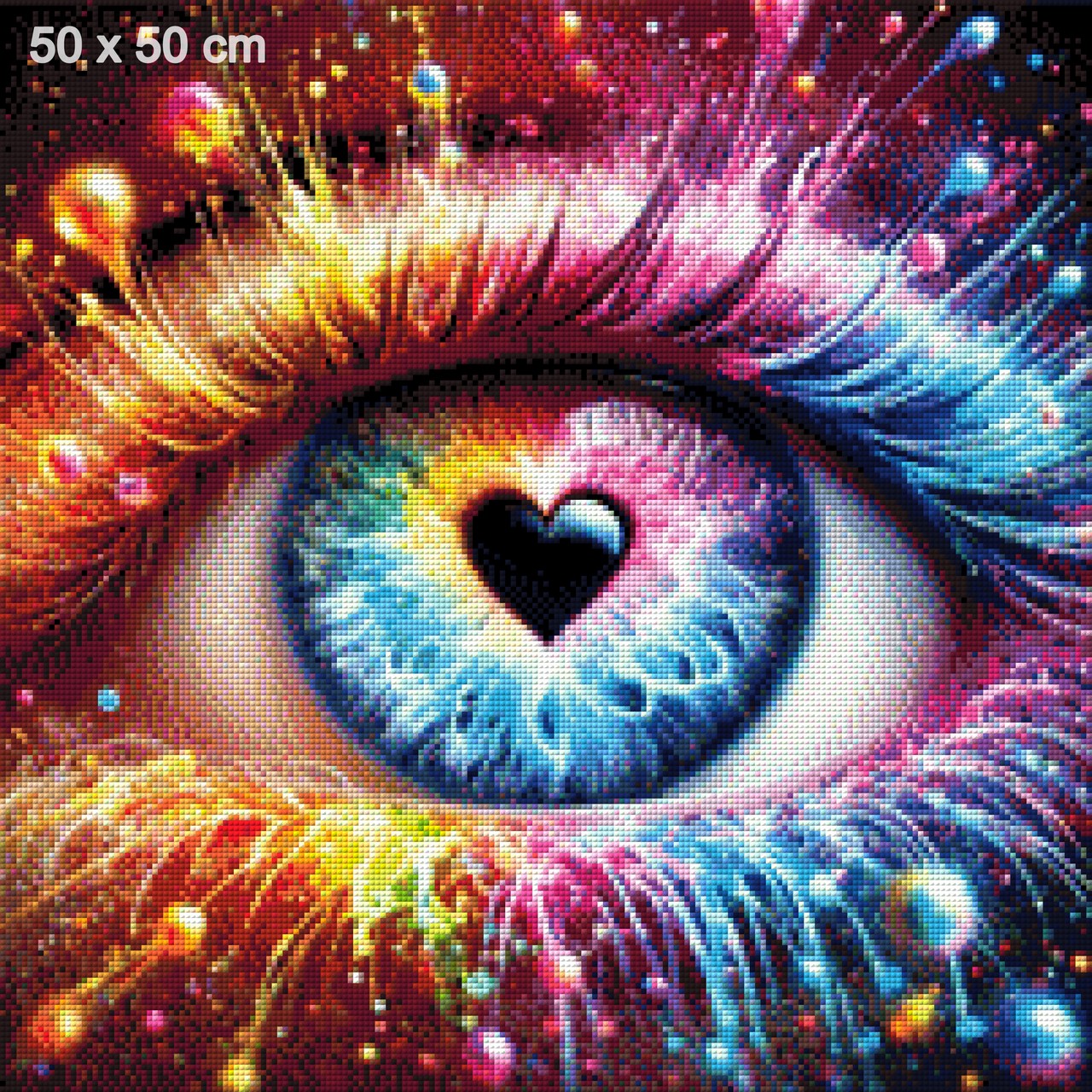 Auge mit Herz - Diamond Painting