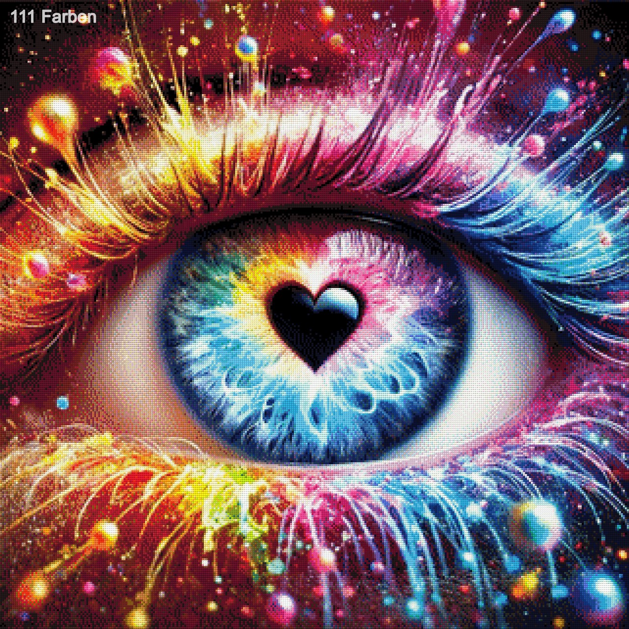 Auge mit Herz - Diamond Painting