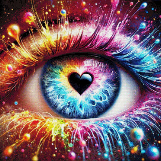 Auge mit Herz - Diamond Painting