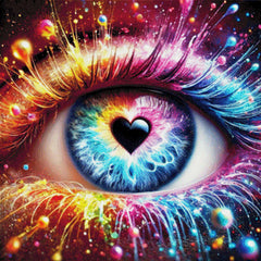 Auge mit Herz - Diamond Painting