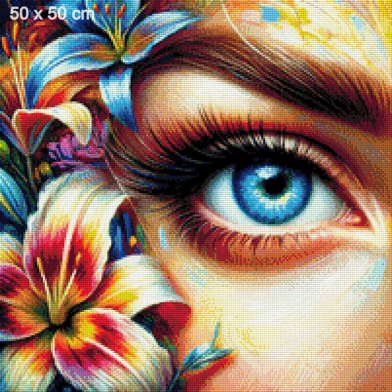 Auge mit Lilien - Diamond Painting