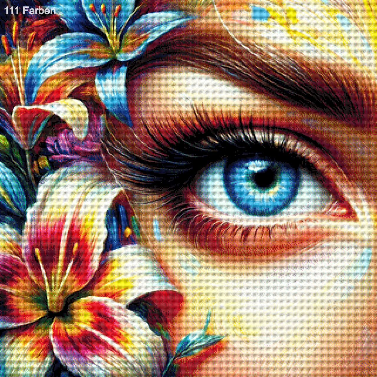 Auge mit Lilien - Diamond Painting