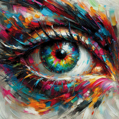 Diamond Painting Auge Bunt