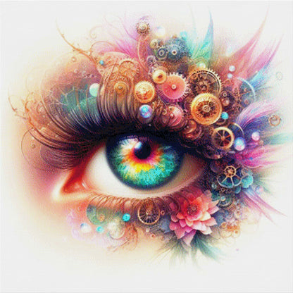 Zahnradblick, Auge Steampunk - Diamond Painting