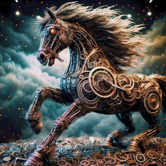 Kupferhuf, Pferd Steampunk - Diamond Painting