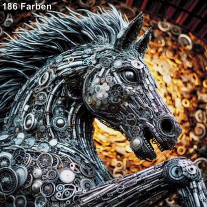 Kupferkopp, Pferdekopf Steampunk - Diamond Painting