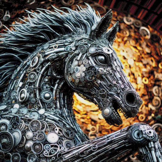 Kupferkopp, Pferdekopf Steampunk - Diamond Painting