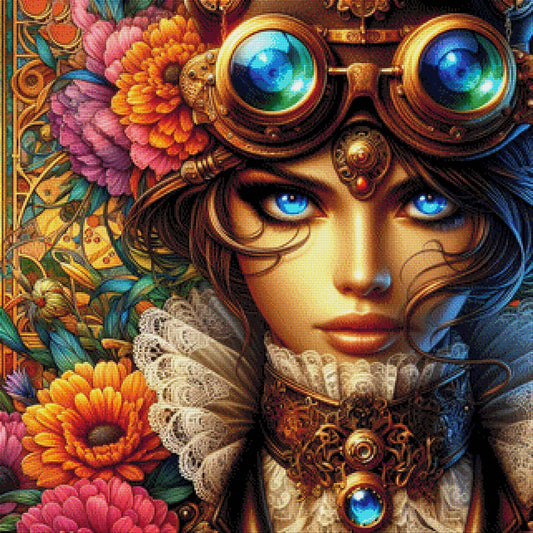 Clara das Steampunk Mädchen - Diamond Painting