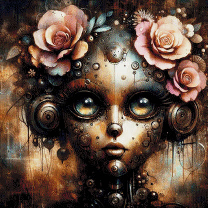 Cyberhafte Zyra, Steampunk Mädchen - Diamond Painting