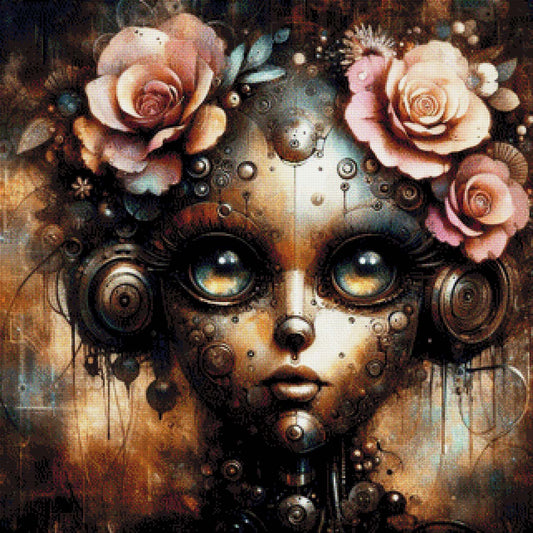 Cyberhafte Zyra, Steampunk Mädchen - Diamond Painting