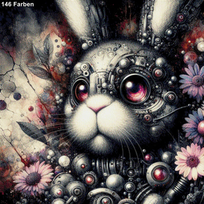 Fluffytron, Steampunk Hase - Diamond Painting